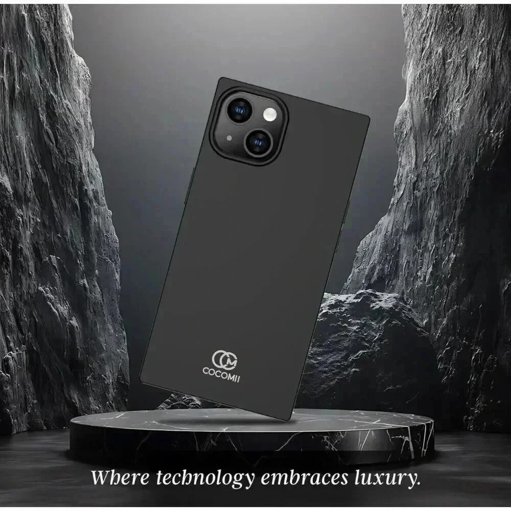 Cocomii Rectangle Case For iPhone‎ 15 Plus Silicone Luxury Slim Shockproof Black